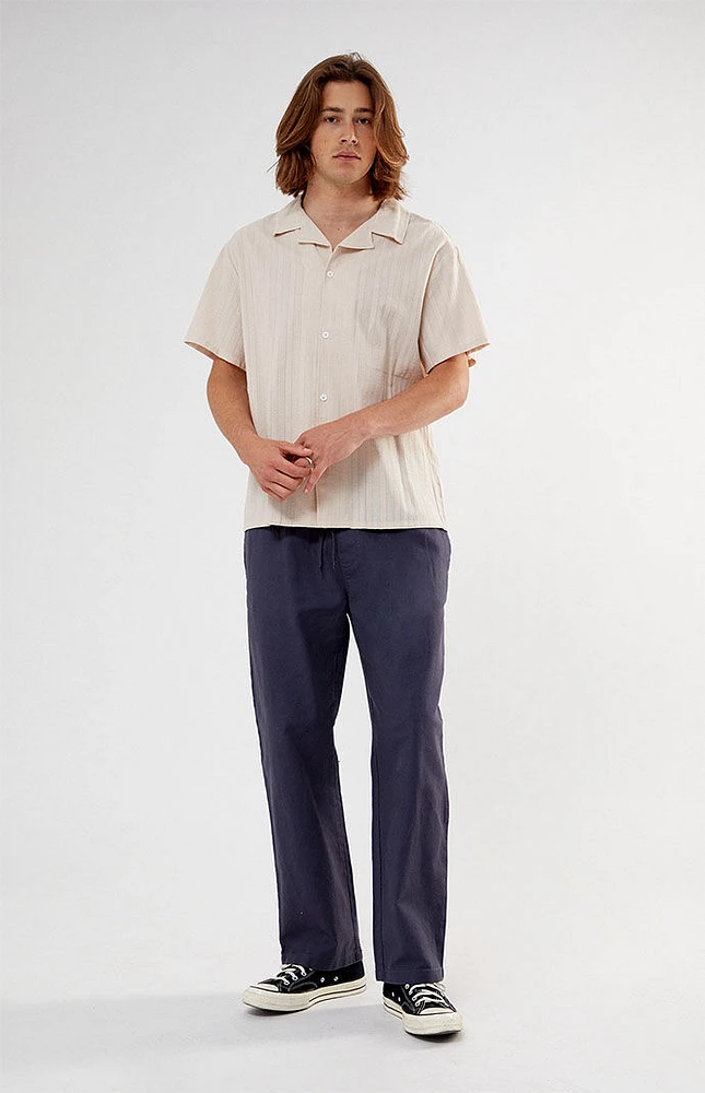 Pointelle Texture Woven Camp Shirt