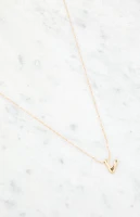 LA Hearts V Initial 14K Gold Plated Necklace