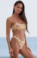 PacSun Eco Yellow Floral California Scoop High Cut Bikini Bottom