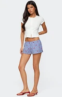 Edikted Cherry Embroidered Gingham Boxer Shorts