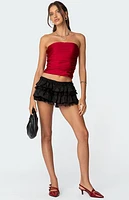 Edikted Maxeen Shiny Gathered Tube Top