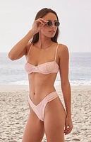 Dippin' Daisy's Pink Feyre Eyelet Underwire Bralette Bikini Top