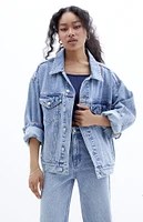 PacSun Medium Indigo Relaxed Denim Trucker Jacket