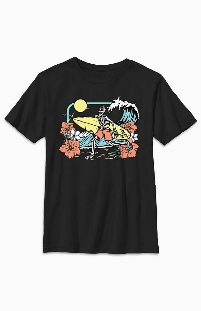 Kids Surfing Skeleton T-Shirt