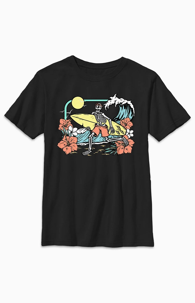 Kids Surfing Skeleton T-Shirt