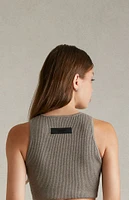 Fear of God Essentials Women's Heather Grey Sweater Knit Sport Tank Top