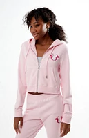 True Religion x Playboy Crystal Shrunken Zip Up Hoodie