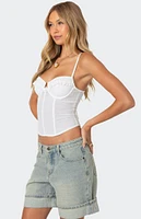 Edikted Semi Sheer Linen Look Corset