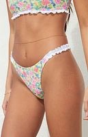 Pacsun Floral Water Lily High Cut Bikini Bottom