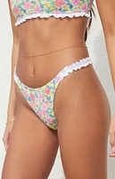 PacSun Floral Water Lily High Cut Bikini Bottom