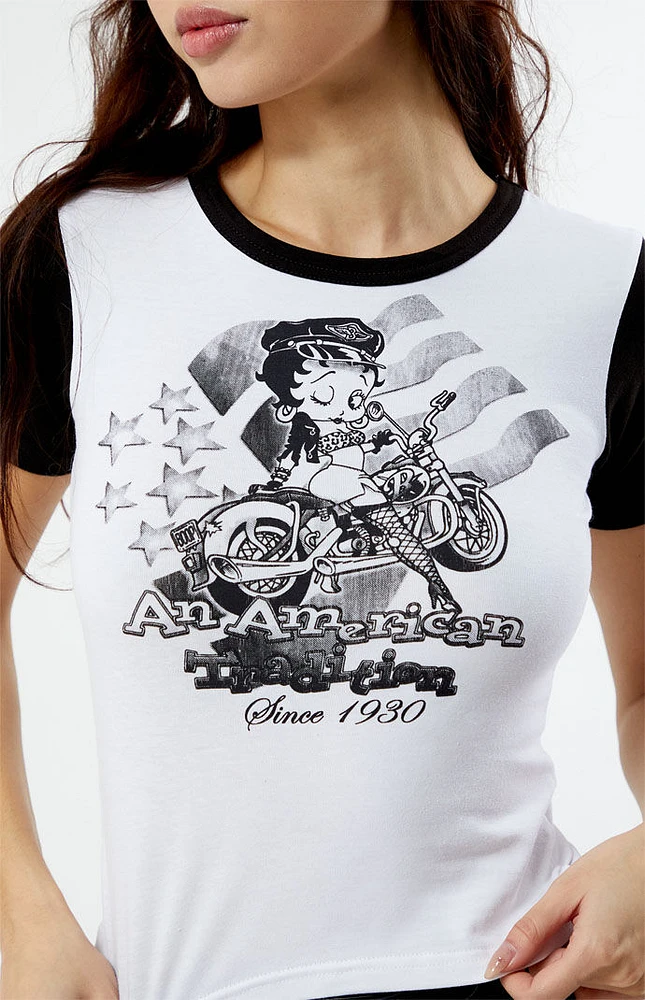 Daisy Street Betty Boop Biker Cropped T-Shirt