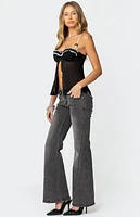 Edikted Cia Sheer Split Front Bra Top