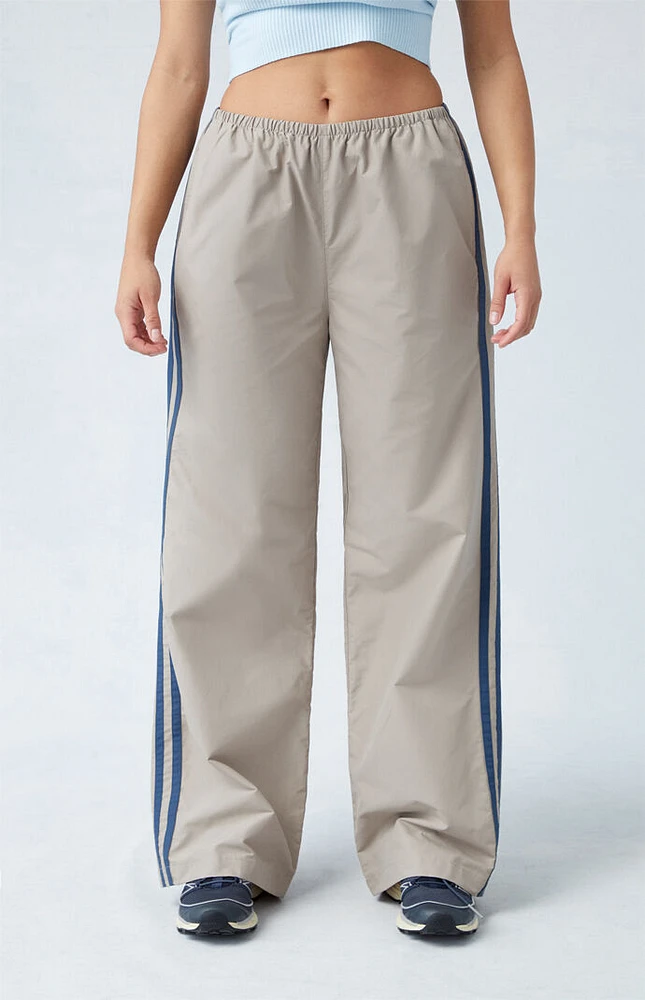 Khaki Wide Leg Track Pants