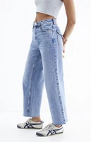 PacSun Nora Medium Indigo Cropped Wide Leg Jeans