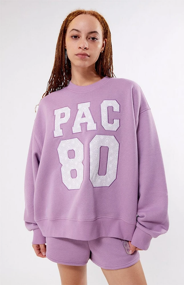 PacSun Pac 1980 Eyelet Crew Neck Sweatshirt