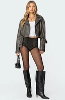 Edikted Rhinestone Micro Shorts
