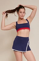 PAC 1980 WHISPER Active Navy Contrast Split Mini Skort