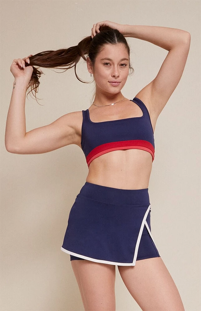 PAC 1980 WHISPER Active Navy Contrast Split Mini Skort