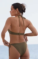 PacSun Eco Green Mara Beaded Tie Side Bikini Bottom
