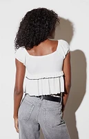 LA Hearts Ruffle Scoop Neck Top