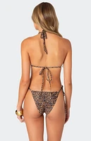 Edikted Lacey Leopard Triangle Bikini Top