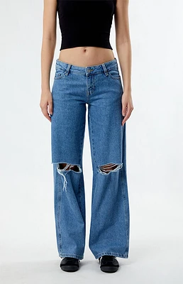 PacSun Eco Indigo Ripped Low Rise Baggy Jeans