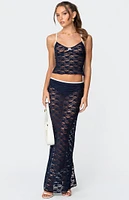 Edikted Vara Sheer Lace Maxi Skirt