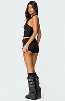 Edikted Kiana Ribbed Halter Top