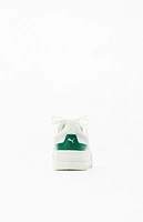 Puma Women's White & Green Mayze Leather Sneakers