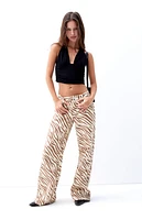 Pacsun Casey Zebra Print Low Rise Baggy Jeans