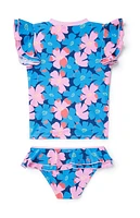 Boardies Kids Sully Floral Rash Guard Set
