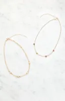 LA Hearts 2 Pack Heart Chain Layer Bracelets