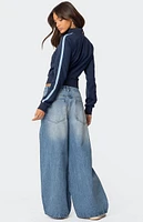 Edikted Distressed Low Rise Baggy Jeans