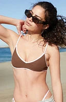 Pacsun Brown Bree Ribbed Tank Bikini Top