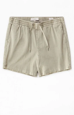 Pacsun Green Twill Volley Shorts