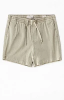 Pacsun Green Twill Volley Shorts