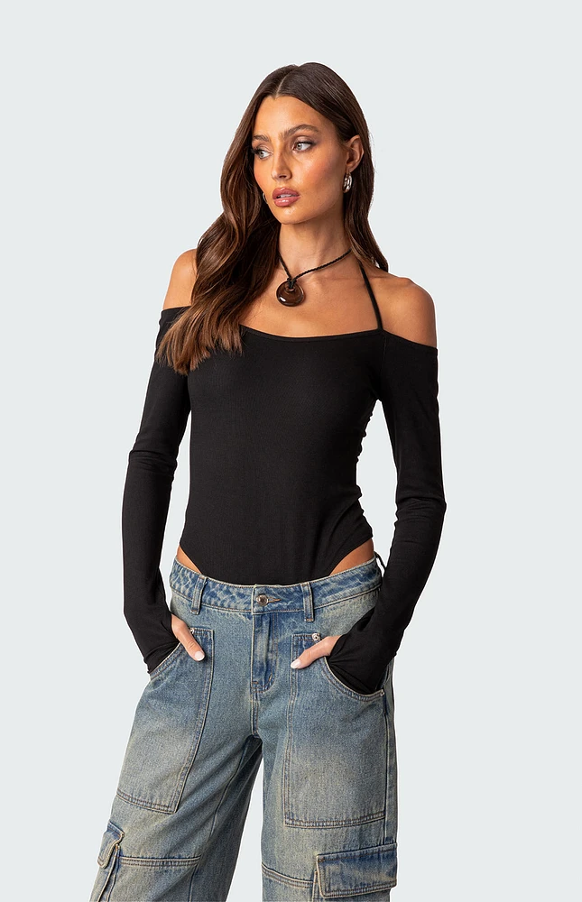 Edikted Model Off Duty Ribbed Bodysuit