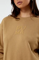 Puma Beige Infuse Crew Neck Sweatshirt