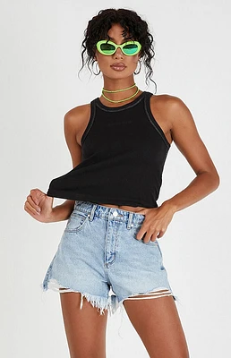 ABRAND Venice Suzie Ripped High Waisted Relaxed Denim Shorts
