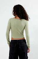 Est. PAC 1980 Hana Pointelle Long Sleeve Top