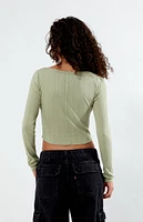 Est. PAC 1980 Hana Pointelle Long Sleeve Top