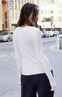 John Galt White Athern Thermal Long Sleeve Top