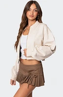 Edikted Zarria Cropped Bomber Jacket