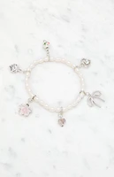 LA Hearts Pearl Charm Bracelet