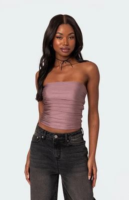 Maxeen Shiny Gathered Tube Top