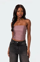 Edikted Maxeen Shiny Gathered Tube Top