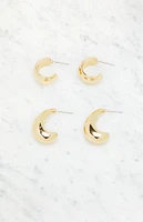 LA Hearts 2 Pack Mini Hoop Earrings