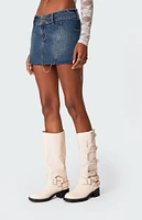 Edikted Donnie Washed Denim Mini Skirt