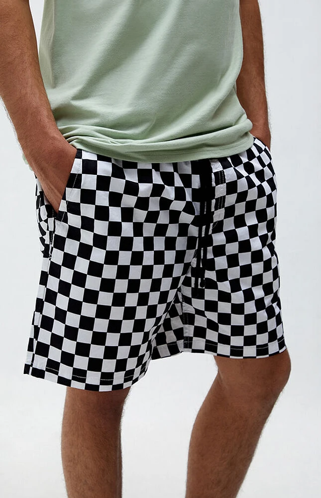Organic Checkered Range Elastic Waist Shorts