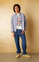 Pacsun Blue Plaid Long Sleeve Button Down Shirt